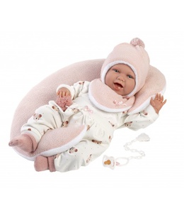  Lelle zīdainis Mimi 42 cm (spilvens, smejas, runā, ar mānekli, mīkstais ķermenis) Spānija LL74104  Hover