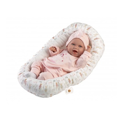  Lelle zīdainis Mimi 42 cm (spilvens, smejas, runā, ar mānekli, mīkstais ķermenis) Spānija LL74122