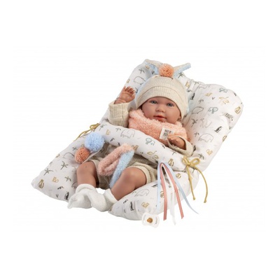  Lelle zīdainis Mimi 42 cm (spilvens, ar mānekli, mīkstais ķermenis) Spānija LL74128NM