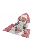  Lelle zīdainis Mimi 42 cm (spilvens, raud, runā, ar mānekli, mīkstais ķermenis) Spānija LL74136