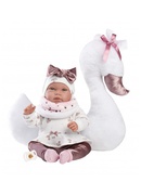  Lelle Tina meitene ar gulbja spilvenu 44 cm (raud, runā, ar mānekli, mīkstais ķermenis) Spānija LL84456