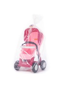  Ratiņi lellēm &quot;Alisa&quot; 4 riteņi (rozā) PL95220 Hover